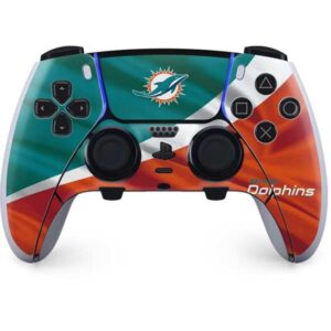 skinit gaming decal skin compatible with ps5 dualsense edge pro controller - officially licensed nfl miami dolphins design