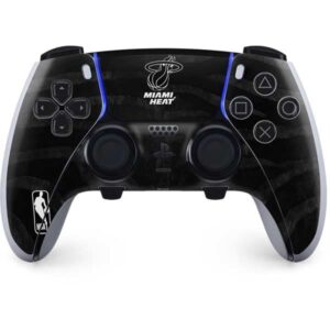 skinit gaming decal skin compatible with ps5 dualsense edge pro controller - officially licensed nba miami heat black animal print design
