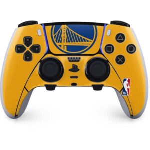 skinit gaming decal skin compatible with ps5 dualsense edge pro controller - officially licensed nba golden state warriors large logo design