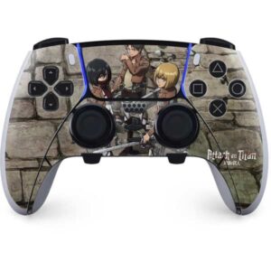 skinit gaming decal skin compatible with ps5 dualsense edge pro controller - officially licensed crunchyroll attack on titan destroyed design
