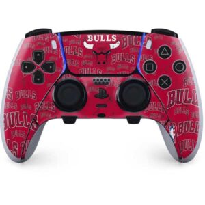 skinit gaming decal skin compatible with ps5 dualsense edge pro controller - officially licensed nba chicago bulls blast design