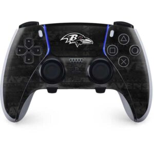 skinit gaming decal skin compatible with ps5 dualsense edge pro controller - officially licensed nfl baltimore ravens black & white design