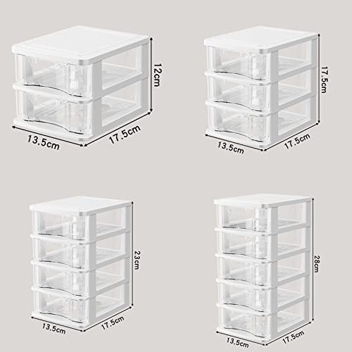 Walbest Sundries Storage Box Drawer Type Sundries Storage Box Container Save Space Dustproof White Triple Layer