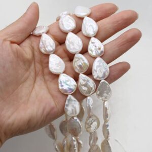 davitu irregular baroque pearl water drop white peals elegant natural freshwater pearl beads diy jewelry 15x20mm - (color: 15x20mm, item diameter: 15x20mm-20pcs)