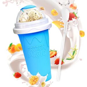 ktebo frozen magic slushy cup, smoothie cups with lids and straws, slushie maker cup is cool stuff things, fasting cooling make milkshake smoothie freeze beer - tikt0k trend items cool gadgets-blue