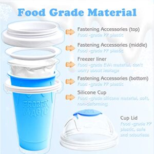 KTEBO Frozen Magic Slushy Cup, Smoothie Cups with Lids and Straws, Slushie Maker Cup is Cool Stuff Things, Fasting Cooling Make Milkshake smoothie Freeze Beer - TIKT0K Trend Items Cool Gadgets-Blue