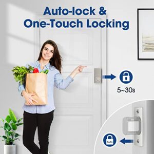 ELAMOR Keyless Entry Door Lock, Electronic Keypad Deadbolt, Auto Lock, 50 User Codes, Backlit Keypad & Easy Installation, Security IP54 Waterproof, Smart Lock for Front Door, Home, Apartment - M30 SN