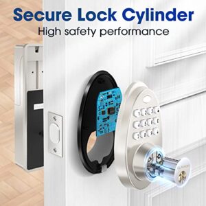 ELAMOR Keyless Entry Door Lock, Electronic Keypad Deadbolt, Auto Lock, 50 User Codes, Backlit Keypad & Easy Installation, Security IP54 Waterproof, Smart Lock for Front Door, Home, Apartment - M30 SN