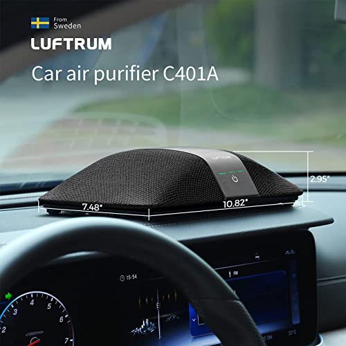 Car Air Purifier with H13 True HEPA Filter: Car Portable Air purifier for Exhaust Fumes, VOC, Smoke, Odors, and Bacteria, 99.9% Removal to 0.1 Microns - Air purifier for Car Traveling Bedroom (black)