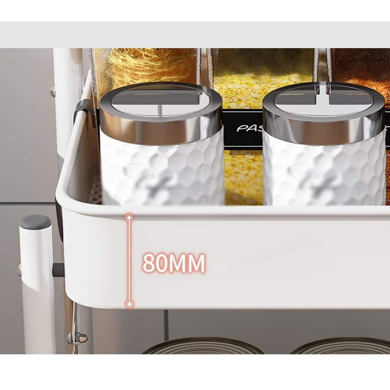 JYDQM Metal 3 Tier Folding Trolley Wheeled Kitchen Storage Shelf Trolley (Color : E, Size : 78cm*45cm)