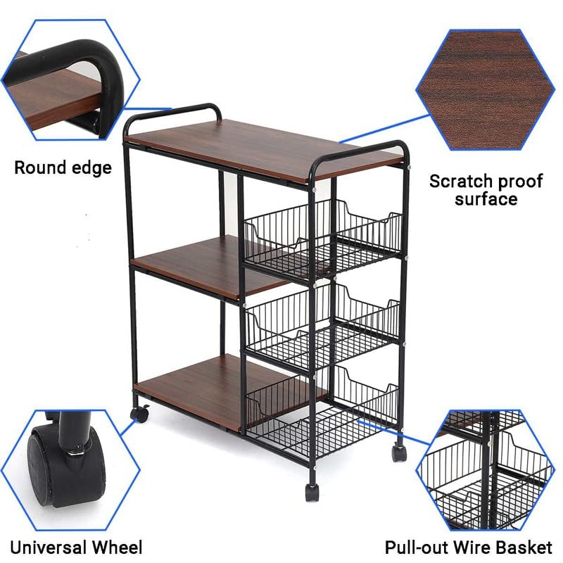 JYDQM Cart Storage Rack Kitchen Trolley Rack Shared Bathroom Storage Rack