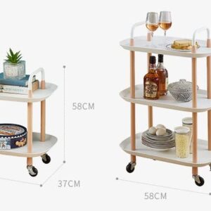 JYDQM Home Three-Layer Removable Dining Trolley Home Kitchen Storage Shelf Multi-Function Utility Metal Cart (Color : D, Size : 1pcs)