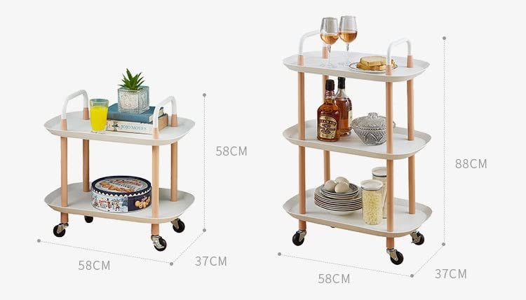 JYDQM Home Three-Layer Removable Dining Trolley Home Kitchen Storage Shelf Multi-Function Utility Metal Cart (Color : D, Size : 1pcs)