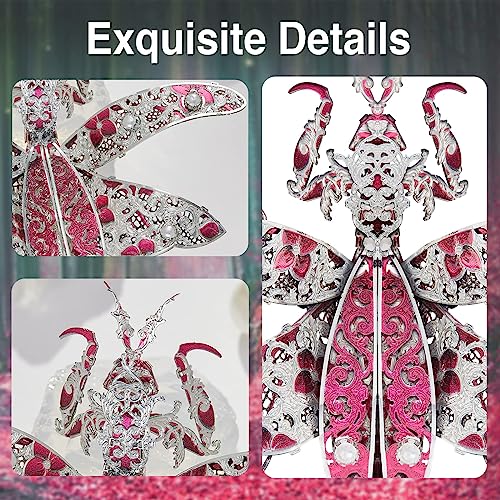 JOMIOD 3D Metal Puzzle, Mantis Metal Model Kits, Insect Themed Animal Fashion Brooch Assembling DIY 3D Puzzles to Build, 3D Model Building Kits for Teens and Adults, Decoration Gift