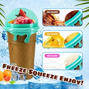 Slushie Maker Cup, TIKTOK Slushy Cup Magic Quick Frozen Smoothies Cup 2 Pack, 500ml Slushie Cup Homemade Milk Shake Ice Cream Maker Cooling Cup DIY for Family