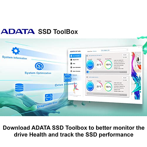 ADATA 2TB SSD Legend 960, NVMe PCIe Gen4 x 4 M.2 2280, Speed up to 7,400MB/s, Internal Solid State Drive for PS5 with Heatsink, Gaming, High Performance Computing, Super Endurance with 3D NAND