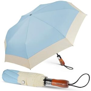 lejorain folding golf rain umbrella - wind resistant 54inch extra large compact umbrella for travel 210t teflon study collapsible adult umbrella