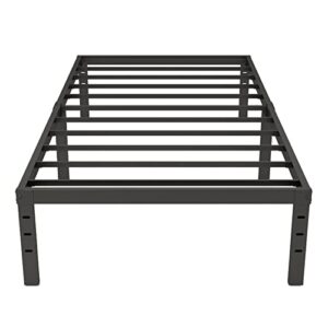 duriso twin size bed frame 18 inch tall twin size platform heavy duty steel slats support max 2000lbs easy to assemble no box spring needed no noise black