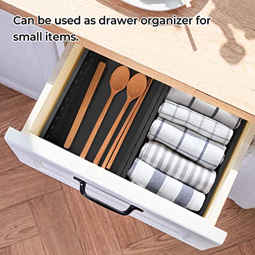 carrotez Small Plastic Storage Tray Basket, Durable Basket, Small Items Storage Organizer for Vanity, Office, Bathroom, Bedroom, Dress Room, Kitchen, Drawers -Black