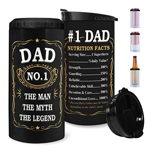 Dad Can Cooler - Can Cooler for Dad, Daddy, Father - Dad Tumbler - Gift for Father from Daughter, Son, Kids on Father's Day, Birthday, Christmas