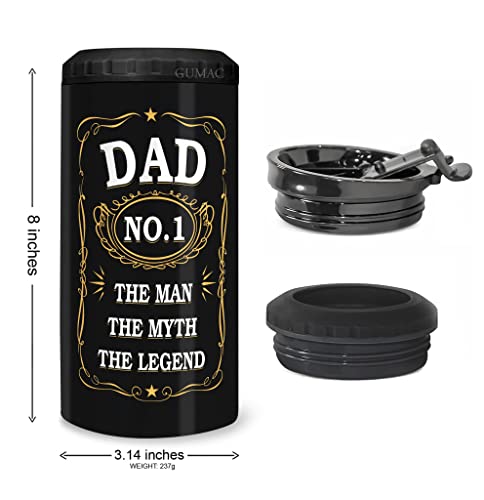 Dad Can Cooler - Can Cooler for Dad, Daddy, Father - Dad Tumbler - Gift for Father from Daughter, Son, Kids on Father's Day, Birthday, Christmas