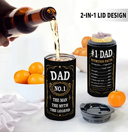 Dad Can Cooler - Can Cooler for Dad, Daddy, Father - Dad Tumbler - Gift for Father from Daughter, Son, Kids on Father's Day, Birthday, Christmas