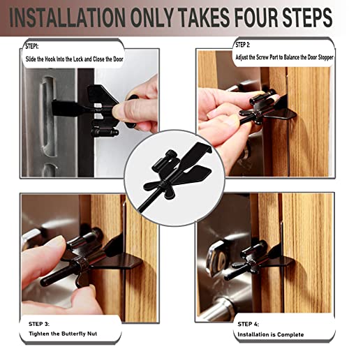 Upgraded Portable Door Lock Safety and Privacy Door Locker for Travel, Home, Dorm, Hotel and Airbnb, Additional Security and Safety, Secure Your Room and Home Doors Against High Impact or Pressure