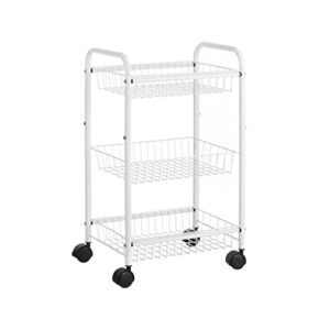 n/a 3 tier kitchen trolley on wheels with handle trolley for kitchen bathroom cabinet white black (color : 2)