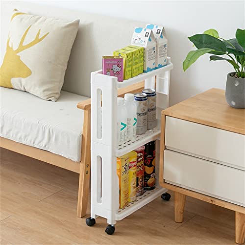 n/a Kitchen Shelf Organizer Wheels Trolley Bathroom Gap Storage Rack Sundries Storage Rack Pulley Living Room (Color : 2)