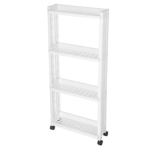 n/a Kitchen Shelf Organizer Wheels Trolley Bathroom Gap Storage Rack Sundries Storage Rack Pulley Living Room (Color : Black)