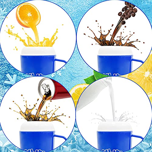 HISENAOGH DIY Slushie Cup TIK TOK Frozen Magic Slushy Maker Cup, Ice Cream Maker with Lid and Straw,Cooling Mug Birthday Gifts for Children BPA-free, Blue