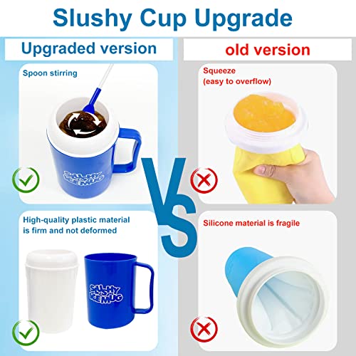 HISENAOGH DIY Slushie Cup TIK TOK Frozen Magic Slushy Maker Cup, Ice Cream Maker with Lid and Straw,Cooling Mug Birthday Gifts for Children BPA-free, Blue