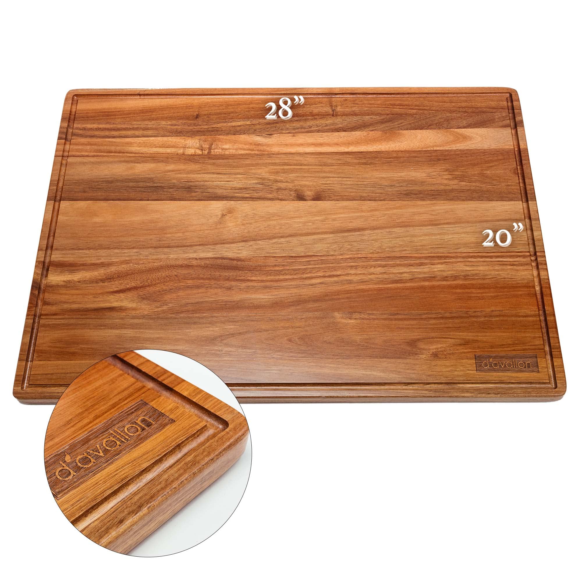 Premium Acacia Wood XL Cutting Board 1in thick/Noodle Board