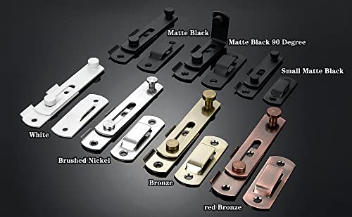 INIRET 2 Packs Barn Door Latches，3.93” x 2.75” Matte Black Stainless Steel barn gate flip Door Latch Bi-fold Door Lock,Sliding Door Antique Lock Gate Latches Wine Cabinet Closet Door Latches