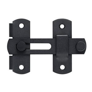 INIRET 2 Packs Barn Door Latches，3.93” x 2.75” Matte Black Stainless Steel barn gate flip Door Latch Bi-fold Door Lock,Sliding Door Antique Lock Gate Latches Wine Cabinet Closet Door Latches