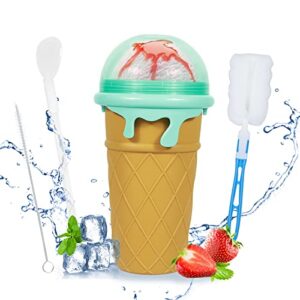 slushie maker cup, 500ml magic quick frozen smoothies cup, portable squeeze cup slushy maker, summer juice ice cream cup freeze double layer squeeze cup for family diy homemade
