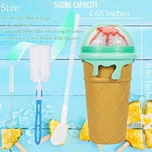 Slushie Maker Cup, 500ml Magic Quick Frozen Smoothies Cup, Portable Squeeze Cup Slushy Maker, Summer Juice Ice Cream Cup Freeze Double Layer Squeeze Cup for Family DIY Homemade