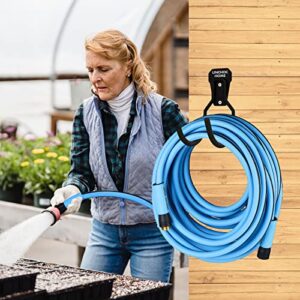 Garden Hose 50 FT,Flexible Heavy Duty Hybrid 5/8-Inch Kink-resistant Rubber Water Hose Kit with Hose Holder,All-weather, Lightweight,Burst 450PSI