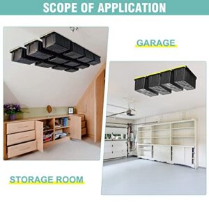 Chaoos 3-Set Overhead Bin Rack, Ceiling-Mountable Overhead Garage Storage Rack with Adjustable Width, Heavy Duty Ceiling Rail Storage Bin Racks, Garage Ceiling Storage Racks Supports Most Storage Bins