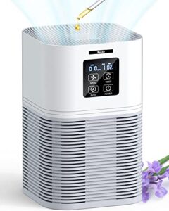 air purifiers, air cleaner for home large room bedroom up to 600 sq.ft, vewior h13 true hepa air filter for odor pets dander dust smoke pollen, ultra quiet air purifier with fragrance sponge
