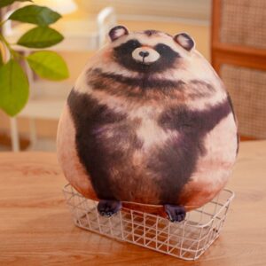 FOXHORSE Raccoon Plush Pillow - 12in Cute Stuffed Animals Plush Body Pillow - Soft Raccoon Plushies Home Decoration Gift for Kids Girlfriends (Raccoon)