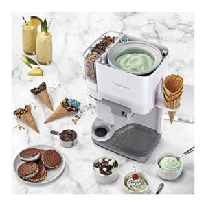 Cuisinart Soft Serve Ice Cream Machine- Mix It In Ice Cream Maker for Frozen Yogurt, Sorbet, Gelato, Drinks 1.5 Quart, White, ICE-48