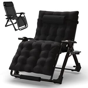 soliles oversized xxl 30 in zero gravity chair, reclining lounge chair with removable cushion & tray for indoor and outdoor, ergonomic patio recliner folding reclining chair