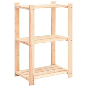 bigbarley shelving unit, storage organizer for home, garage, basement, shed and laundry room, 3-tier storage rack 23.6"x15"x35.4" solid pinewood 330.7 lb