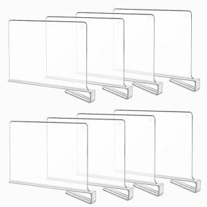sc shiza care 8 pcs acrylic shelf dividers for closet organization - clear closet organizer for shelves - suitable for max 0.8 inch thick wooden shelves in bathroom, kitchen, bedroom, office