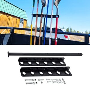 Landscape Hand Tool Rack for Truck Trailer, Vertical Hand Rack for Landscaping, Garage or Shed Walls Holds, 6 Tools for Shovels,Rakes,Hoes (1, Black)