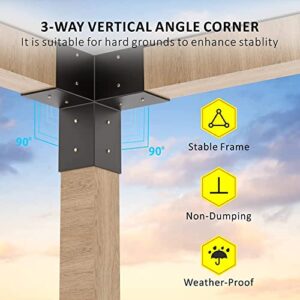 Etrifatry Pergola Bracket Kit, 4 x 4 inches Woodwork Pergola Kit with Black Powder Coated Steel Brackets, Modular Sizing Pergola Brackets Boot, Shoulder and Lag Bolts for DIY Elevated Wood Stand Kit