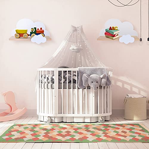 1 Pcs Floating Cloud Shelves for Children’s Bedroom - Wooden Wall Shelf Cute Cloud Floating Bedroom Book Shelf Kids Nursery Room Floating Shelves Storage Shelf,Wooden Shelf for Wall Decoration