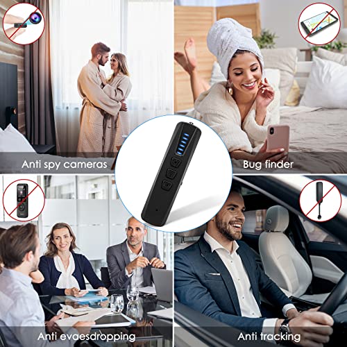 Ebarsenc Hidden Camera Detectors - Anti Spy Detector Bug Spy Camera Finder RF Signal Scanner GPS Car Tracker Listening Devices Detector Wireless Portable Rechargeable for Office,Airbnb,Hotels,Bathroom