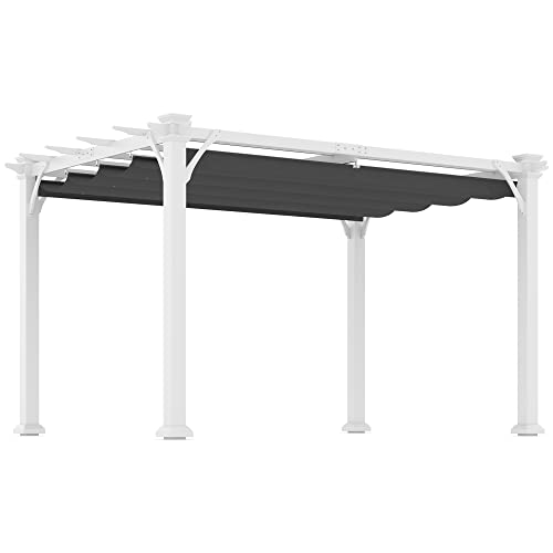 Outsunny 13' x 10' Outdoor Retractable Pergola Canopy, Wood Gazebo Sun Shade Shelter for Grill, Garden, Patio, Backyard, Deck